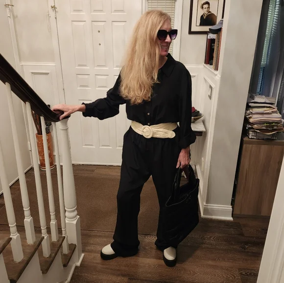 Diane Von Furstenberg Ex Cond & Pro Cleaned Silk Jumpsuit W/ Pockets, Large, $75 - Picture 5 of 14